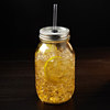 Mason Jar Drinking Glass With Straw