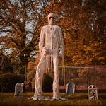 Massive 12 Foot Tall Light-Up Animatronic Skeletal Mummy Statue
