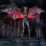 Massive 12.5 Ft Wide Demonic Winged Predator of the Night Statue