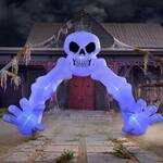 Massive 14-Ft Inflatable Skeleton Archway w/ Short Circuit Flickering