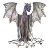Massive 7 Foot Tall Animatronic Winter Dragon Statue