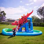 Massive Dinosaur Cave Adventure Inflatable Water Slide / Water Park