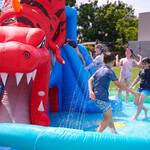 Massive Dinosaur Cave Adventure Inflatable Water Slide / Water Park