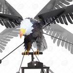 Massive Flying Bald Eagle Kinetic Wind Sculpture