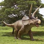 Massive Lifesize Charging Triceratops Dinosaur Statue