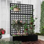 Metal Raised Garden Bed Planter With Privacy Screen Trellis
