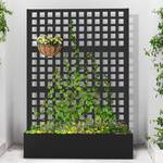 Metal Raised Garden Bed Planter With Privacy Screen Trellis
