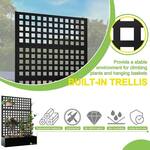 Metal Raised Garden Bed Planter With Privacy Screen Trellis