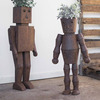 Metal Robot Planters