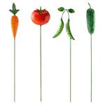 Metal Vegetable Garden Marker Stakes - Carrot, Peas, Tomato, Cucumber