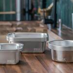 Microwave-Safe Stainless Steel Food Containers w/ Tempered Glass Lids