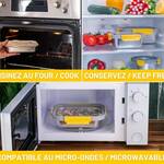 Microwave-Safe Stainless Steel Food Containers w/ Tempered Glass Lids