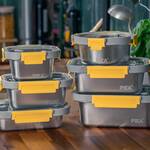 Microwave-Safe Stainless Steel Food Containers w/ Tempered Glass Lids