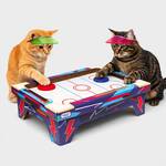 Miniature Cardboard Air Hockey Table For Cats
