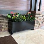 Minimalist Mobile Aluminum Trough Planters with Casters