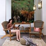 Modern Teak Adirondack Chair - Built-In Bottle, Wine Glass, and Phone Holders