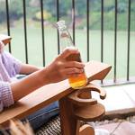 Modern Teak Adirondack Chair - Built-In Bottle, Wine Glass, and Phone Holders