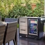 Mont Alpi Outdoor Mobile Bar Cart / Prep Center / Beverage Fridge