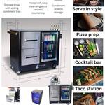 Mont Alpi Outdoor Mobile Bar Cart / Prep Center / Beverage Fridge
