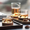 Mountain Peak Whiskey Glass With Wooden Base