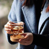 Mountain Peak Whiskey Glass With Wooden Base