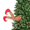 Mr. Christmas Animated Kicking Santa and Elf Legs - Stuck In The Christmas Tree Decor
