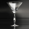 Nambe Twist Cocktail Shaker and Martini Glass