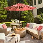 Navio Patio Umbrella Table With a Natural Teak Tabletop