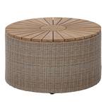 Navio Patio Umbrella Table With a Natural Teak Tabletop