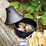 Outset Cast Iron Beer Can Chicken Holder and Garlic Roaster