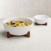 Oven to Table Serving Bowl With Acacia Wood Stand