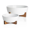Oven to Table Serving Bowl With Acacia Wood Stand
