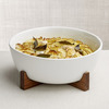 Oven to Table Serving Bowl With Acacia Wood Stand