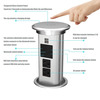 Pop-Up Socket - Recessed Power Outlet w/ Wireless Charging and Bluetooth Speaker