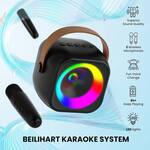 Portable Mini Karaoke Machine - Powerful Speaker + Wireless Mics