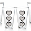 Power-Up 8-Bit Heart Pint Glasses