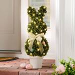 Pre-Lit Easter Bunny Boxwood Topiary