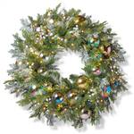 Pre-Lit Iridescent Bubble Ornament Wreath