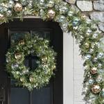 Pre-Lit Iridescent Bubble Ornament Wreath