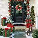 Pre-lit Pine Greenery Holiday Gift Boxes