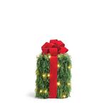 Pre-lit Pine Greenery Holiday Gift Boxes