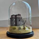 PSYCHO Bates House - Handmade Miniature Model Under a Glass Dome