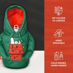 Puffin x Peanuts Red and Green Christmas Hoodie Insulated Can Coolers
