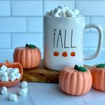 Pumpkin-Shaped Hot Cocoa Bombs - Pumpkin Spice Flavor + Marshmallows