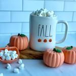 Pumpkin-Shaped Hot Cocoa Bombs - Pumpkin Spice Flavor + Marshmallows