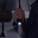 RainTorch Umbrella - Windproof Travel Umbrella with Pivoting Head Flashlight
