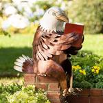 Reading Bald Eagle Metal Sculpture