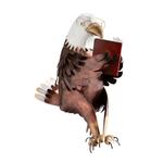 Reading Bald Eagle Metal Sculpture