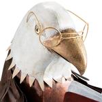 Reading Bald Eagle Metal Sculpture