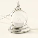 Real Snowflake Preserved in a Mini Snow Globe Necklace